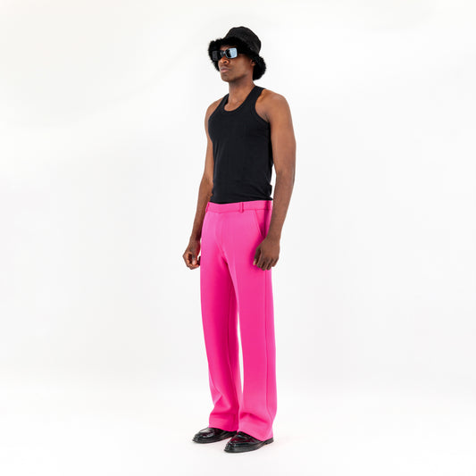 Pantalon coupe droite rose