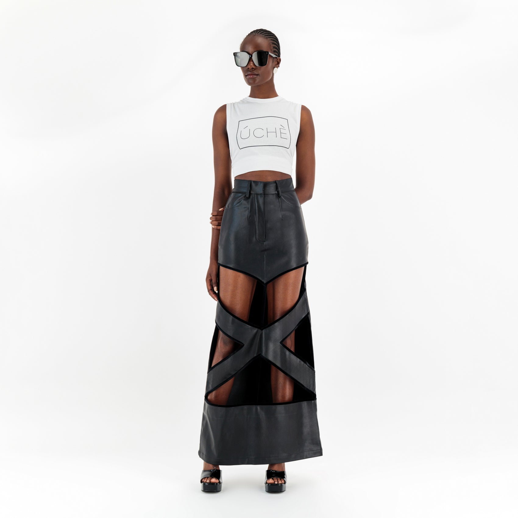 X Cut Out Maxi Skirt