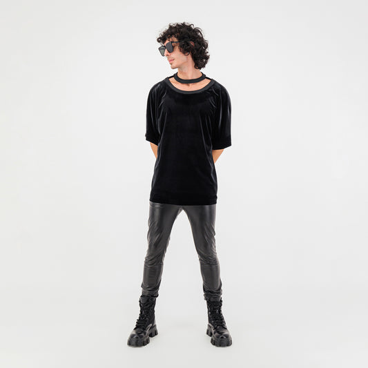 Velvet Double Collar T - Shirt