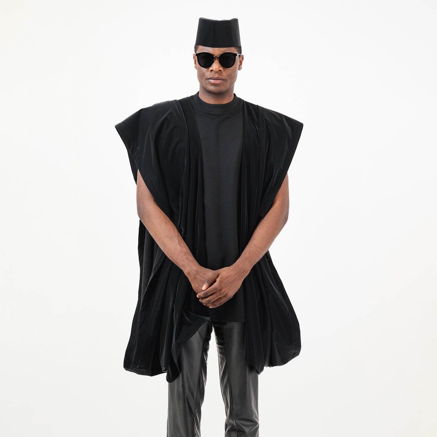 Crocodile Print Agbada Sleeves T - Shirt