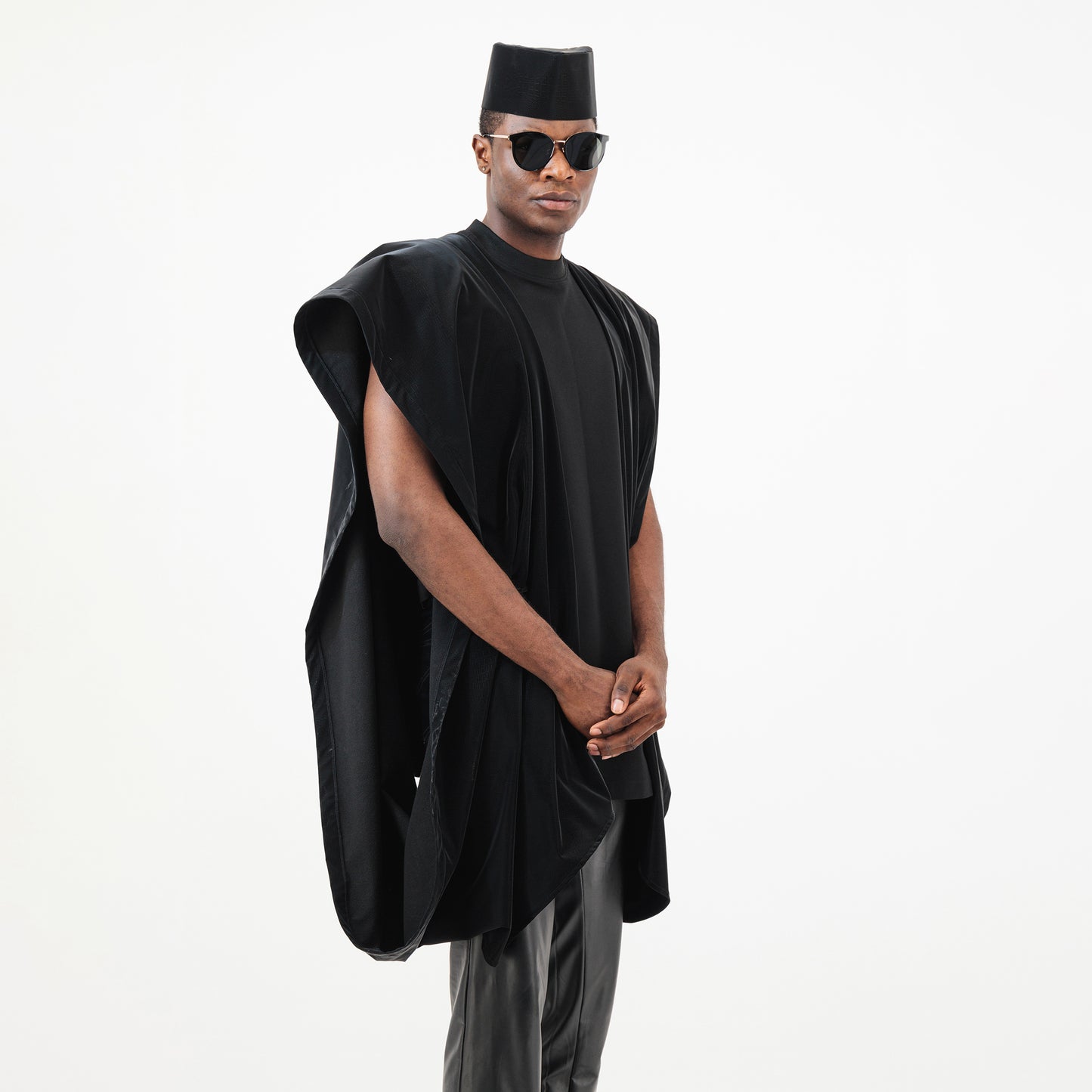 Crocodile Print Agbada Sleeves T - Shirt