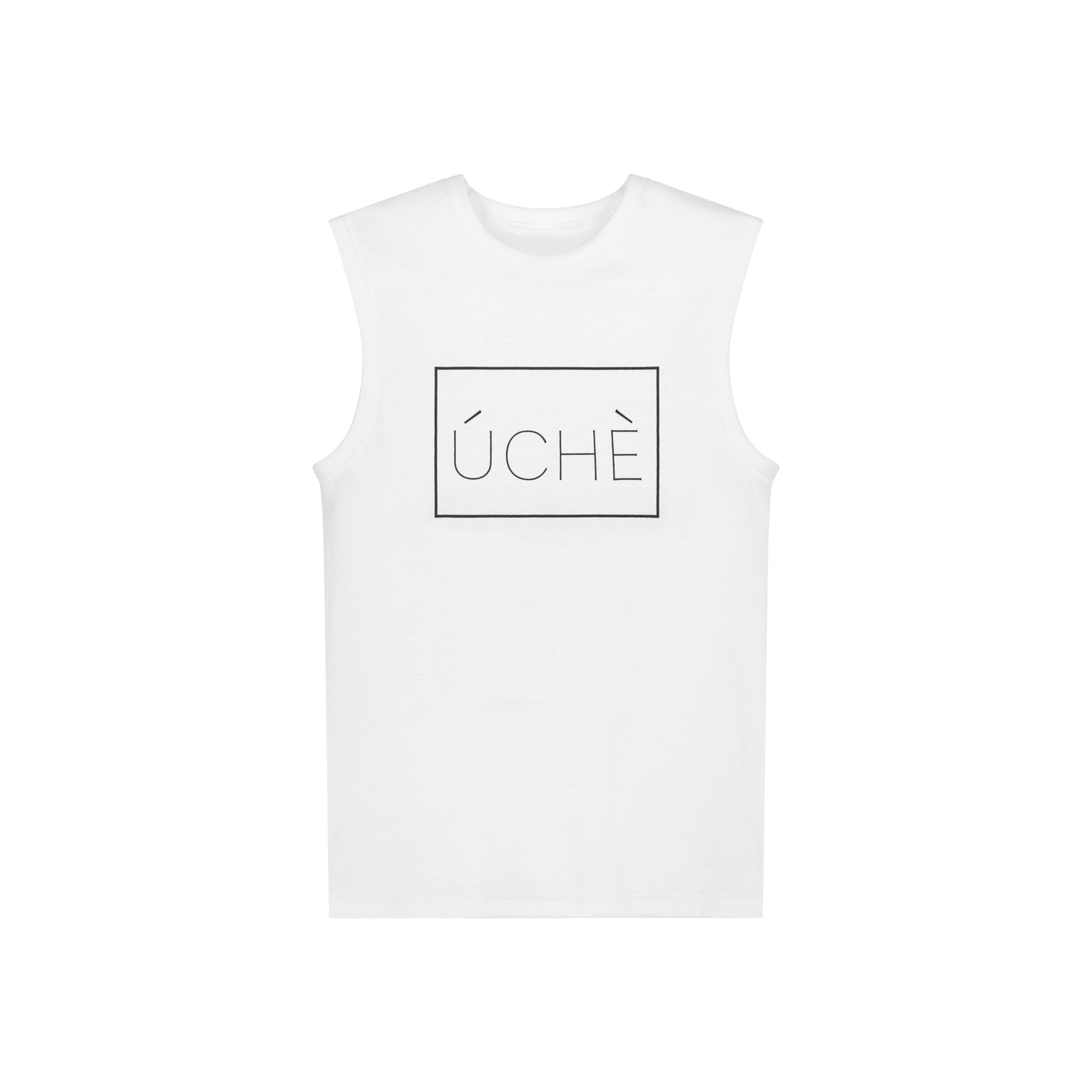 White ÚCHÈ Logo Sleeveless Shirt