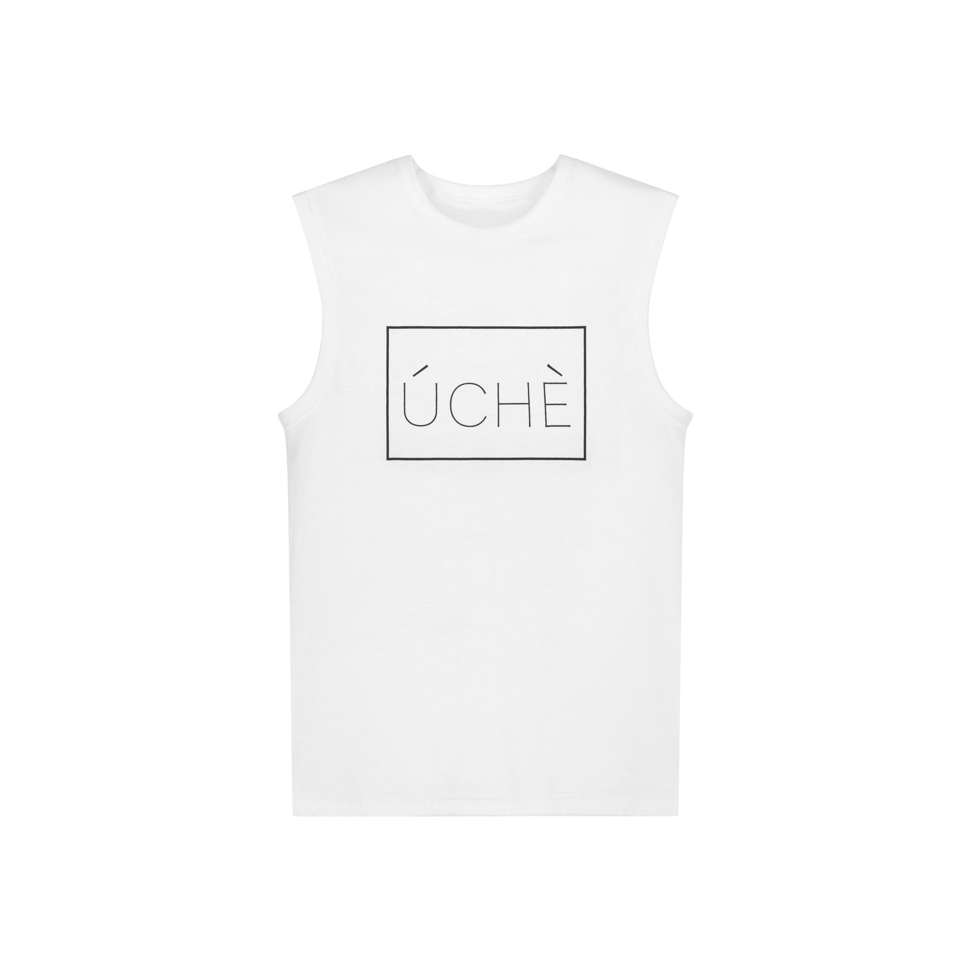 White ÚCHÈ Logo Sleeveless Shirt