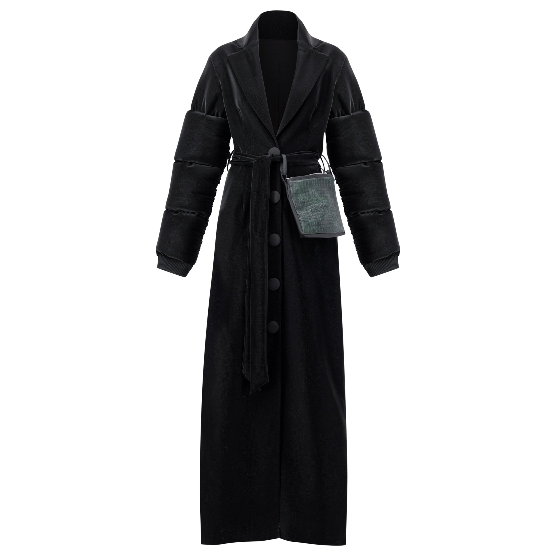 Belted Green Bag Trench Coat