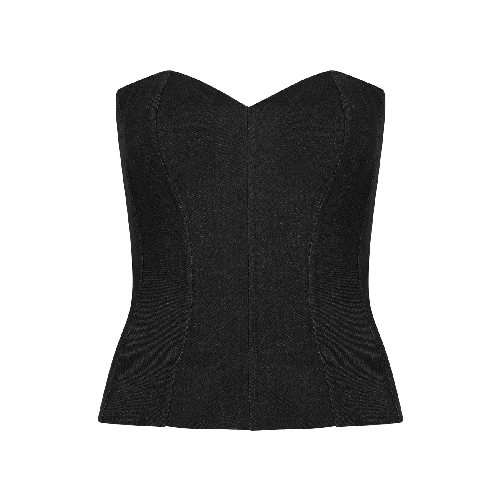 Black Denim Corset Top