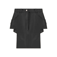 Black Faux Leather Cut Out Skirt