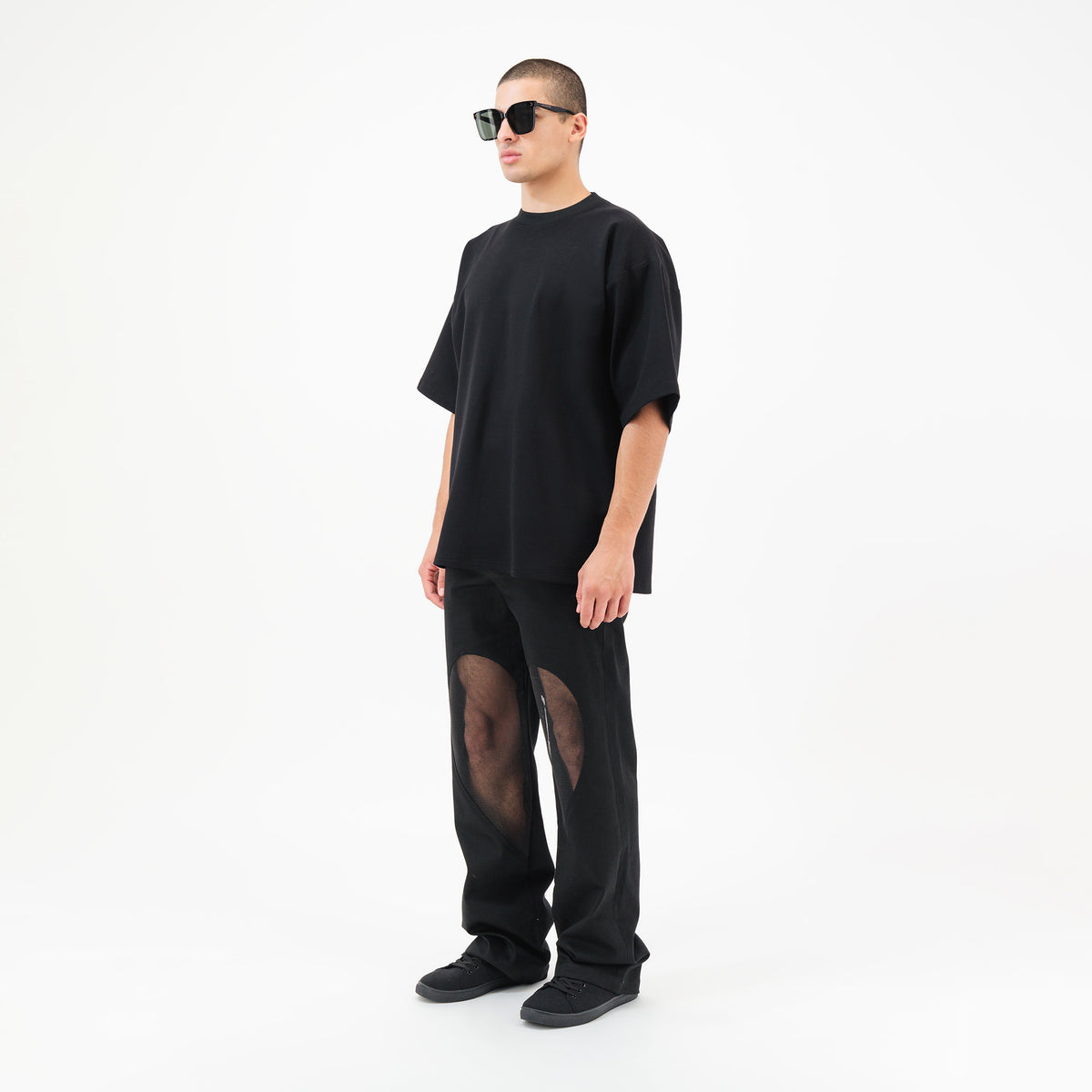 Black Heart Denim Pants