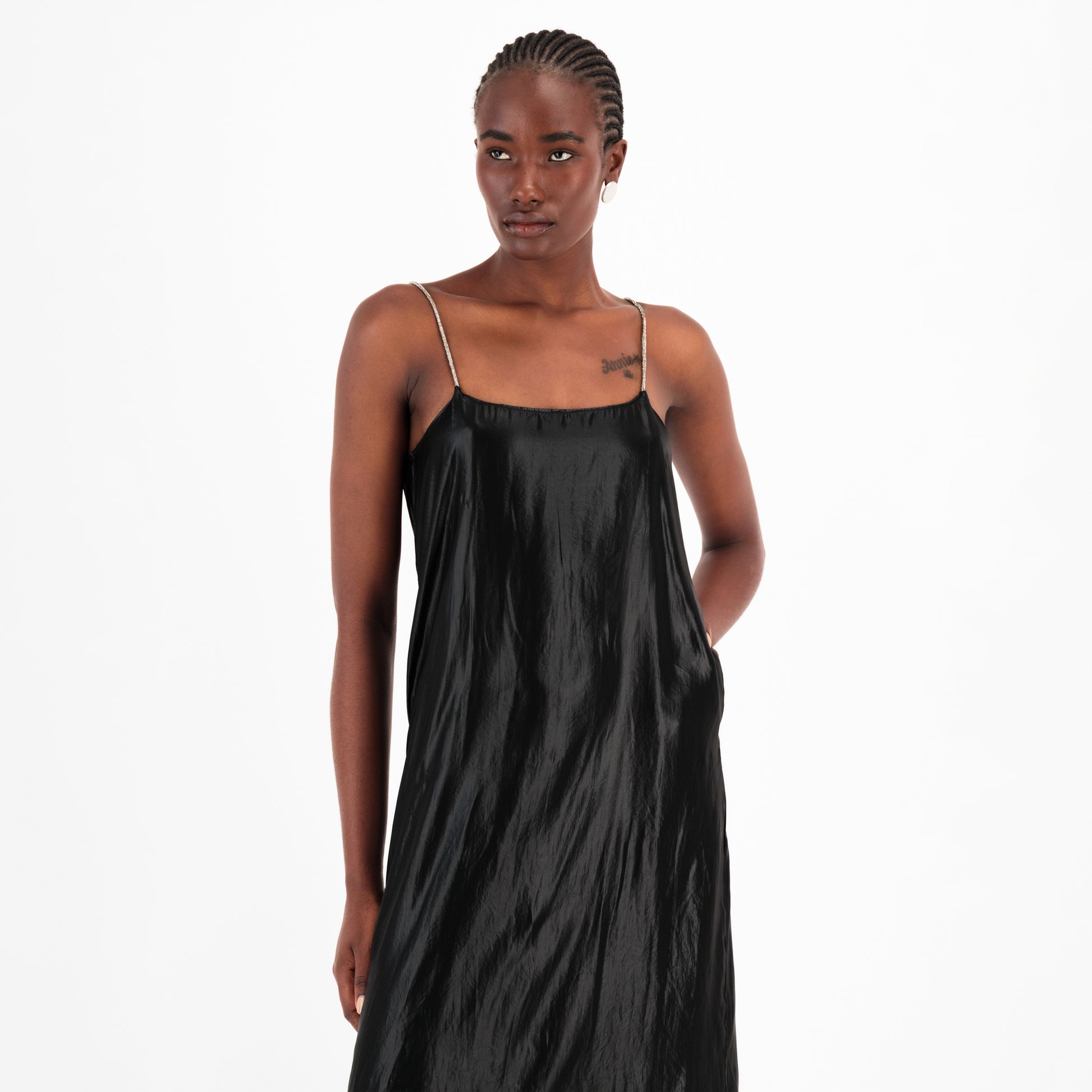 Midi Black Slip Dress