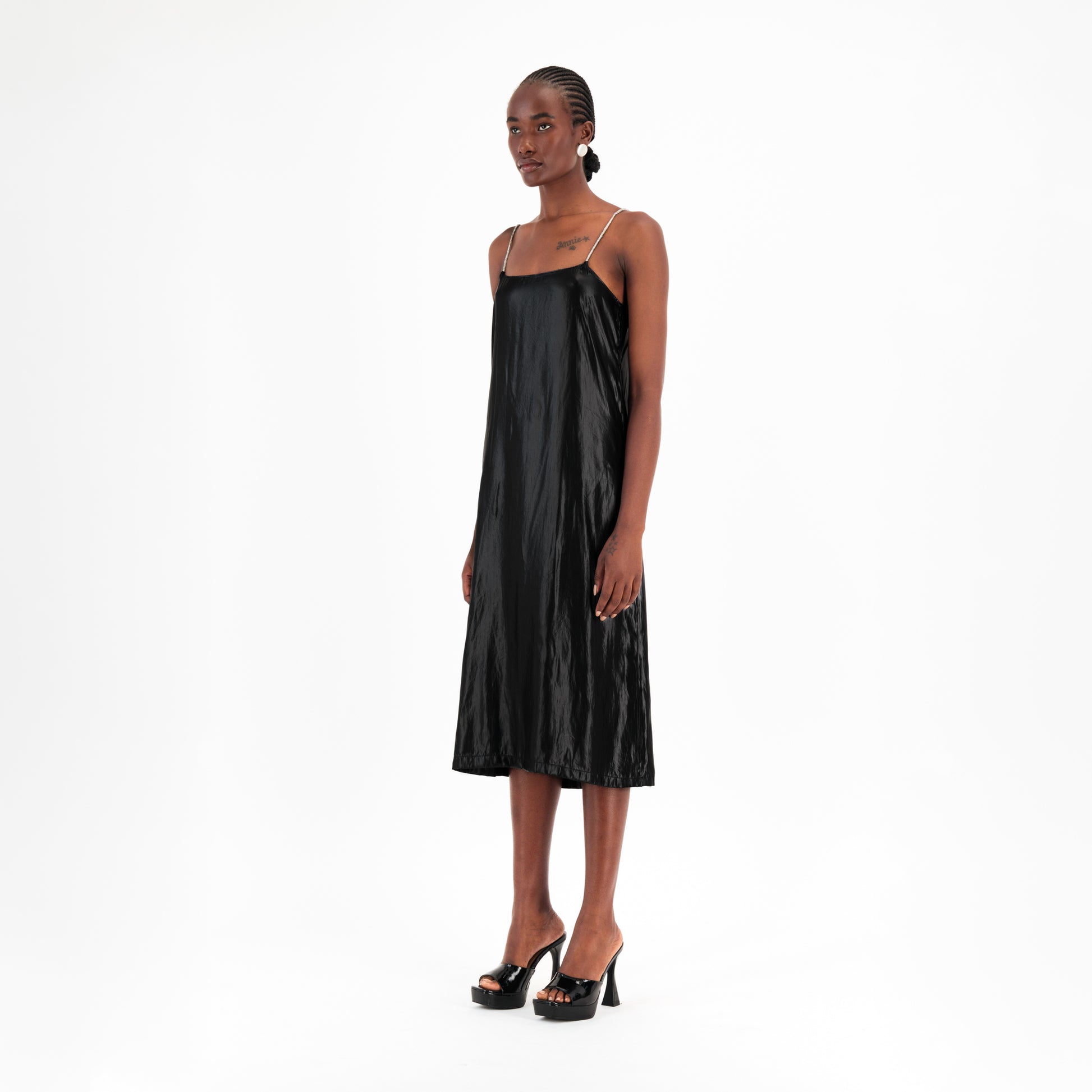 Midi Black Slip Dress