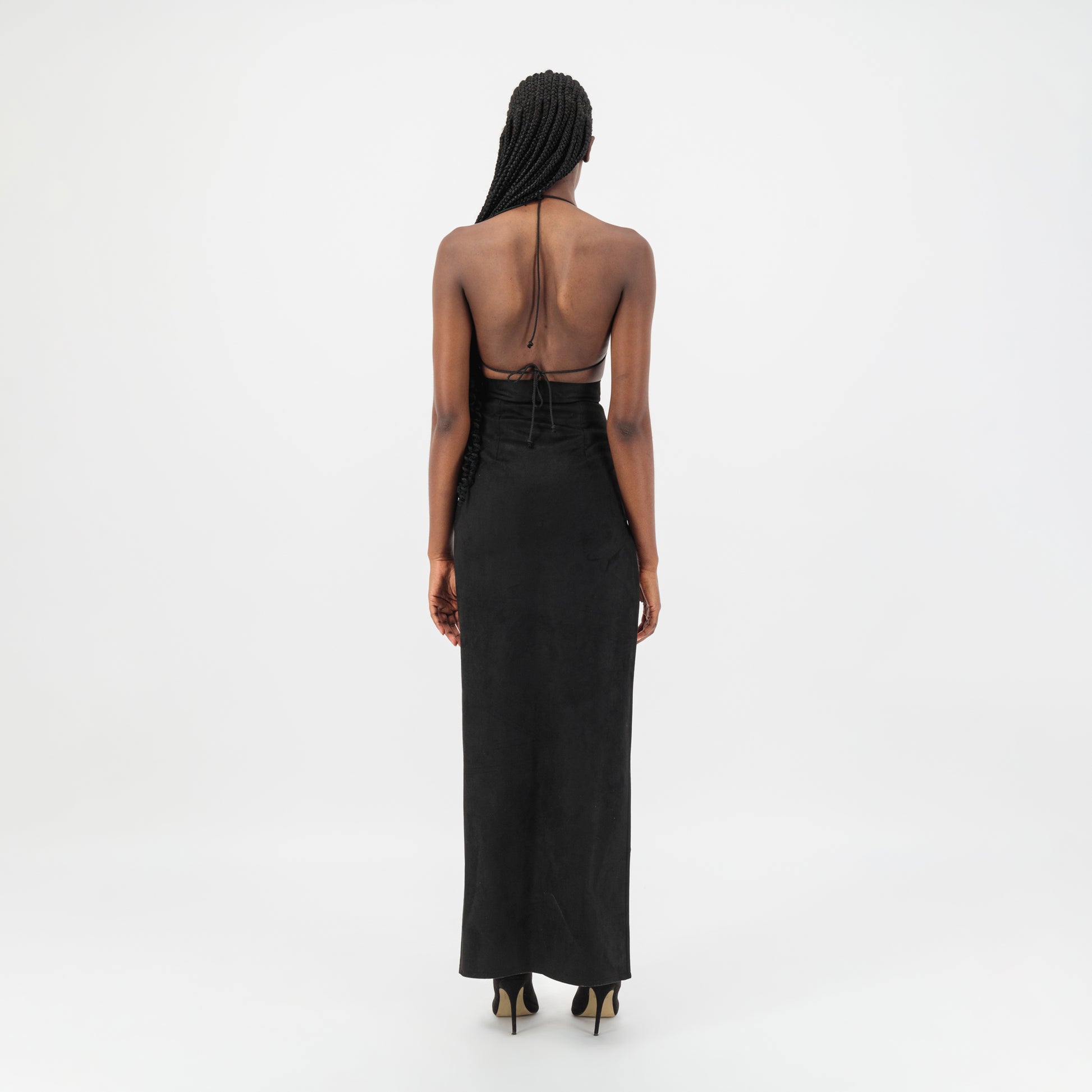 Black Maxi Touch of Red Skirt