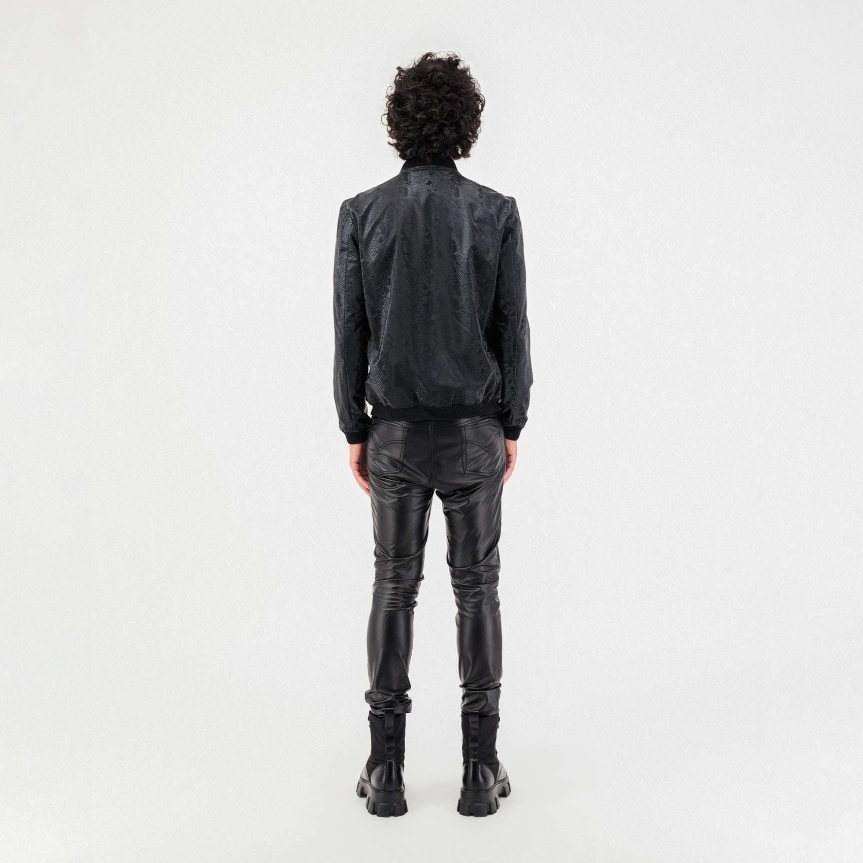 Snake Skin Print Bomber Jacket