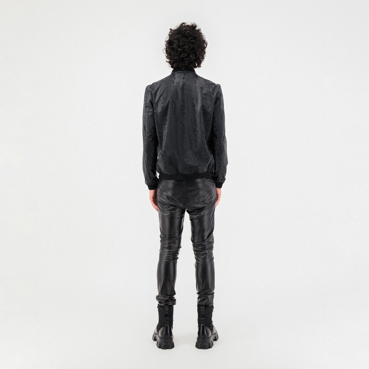 Snake Skin Print Bomber Jacket