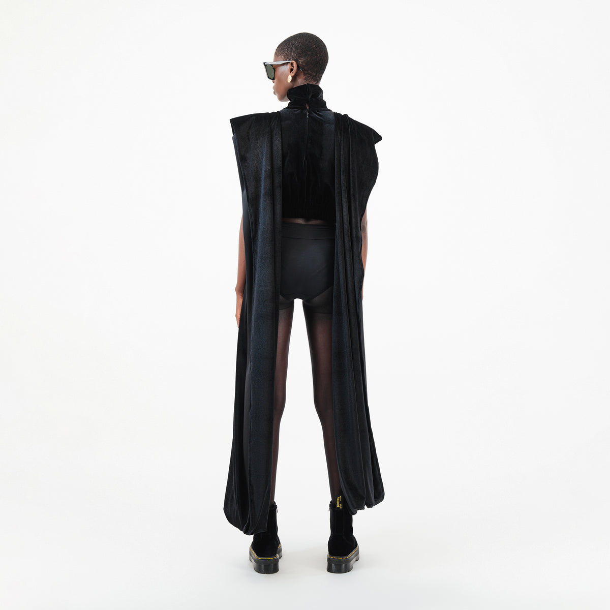 Velvet Agbada Sleeves Crop Top