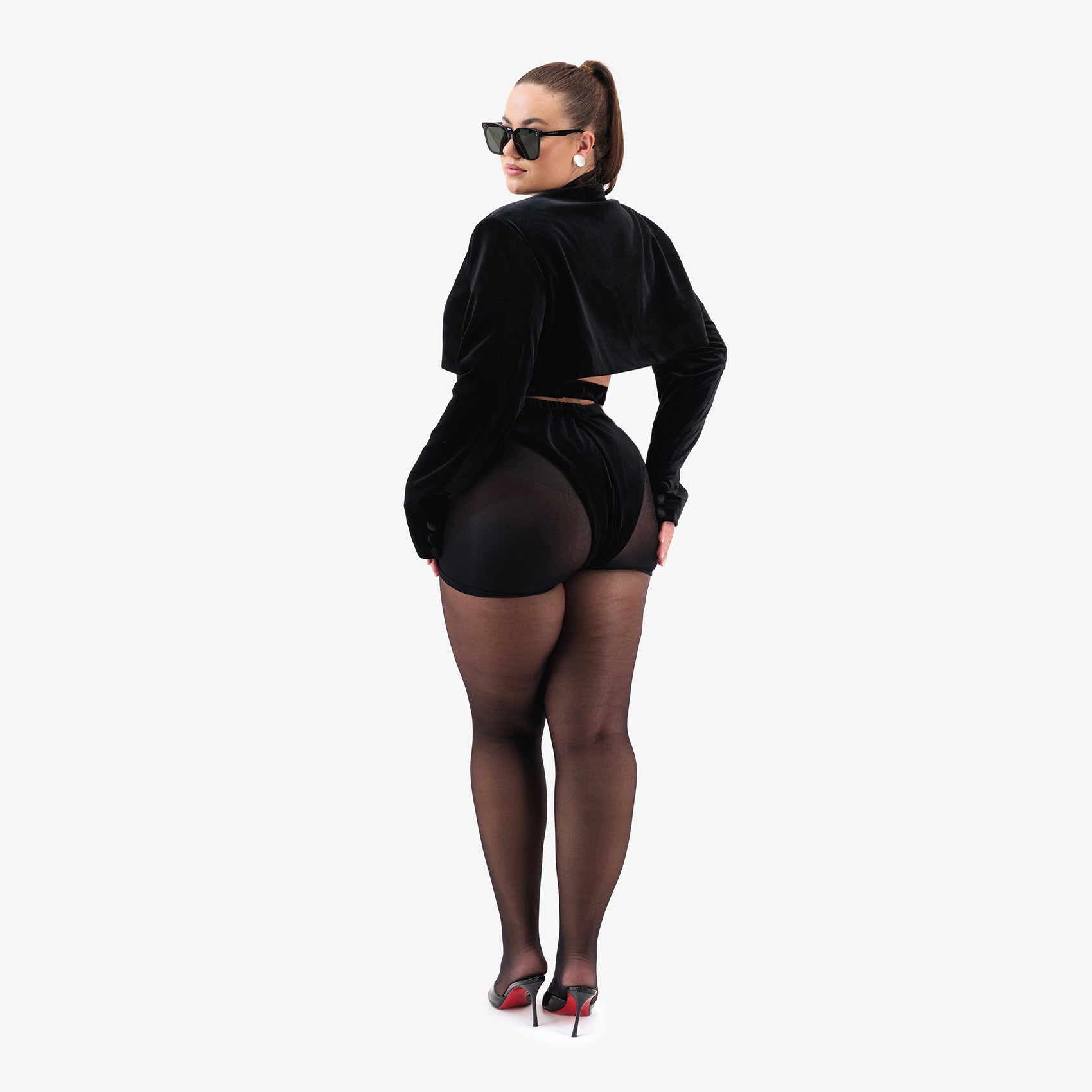 Black Velvet Jacket Bodysuit