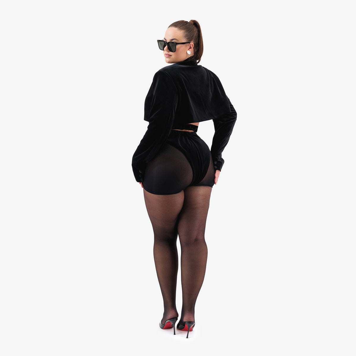 Black Velvet Jacket Bodysuit