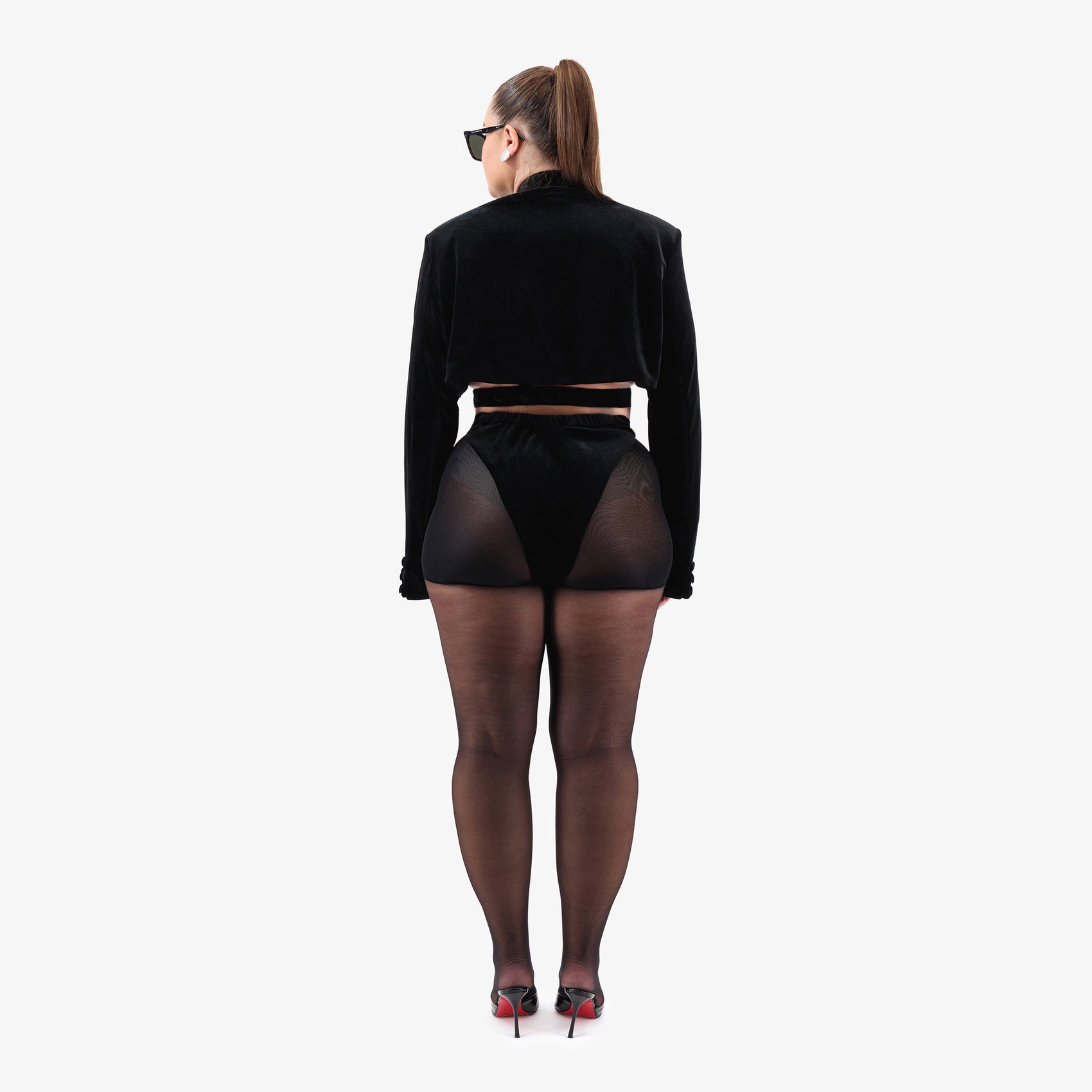 Black Velvet Jacket Bodysuit