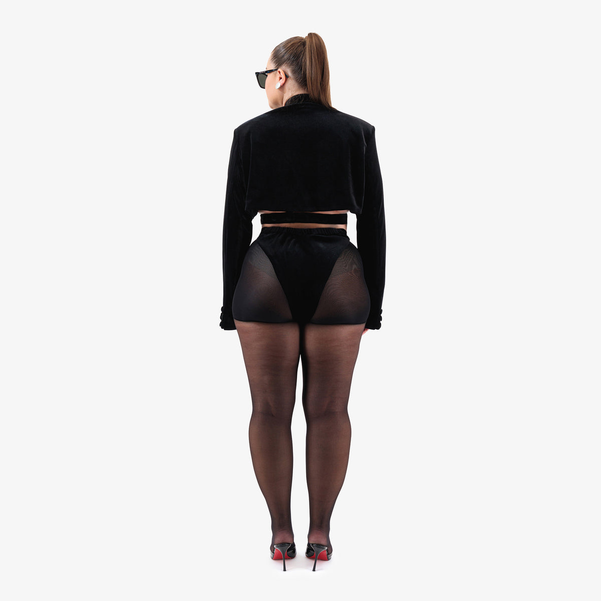 Black Velvet Jacket Bodysuit
