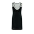 Black velvet unisex singlet with mesh detailing at shoulders and back, showcasing an oversized fit.