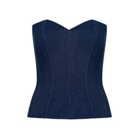Blue Denim Corset Top