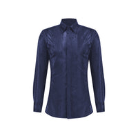 Snake Print Collared Shirt in Blue