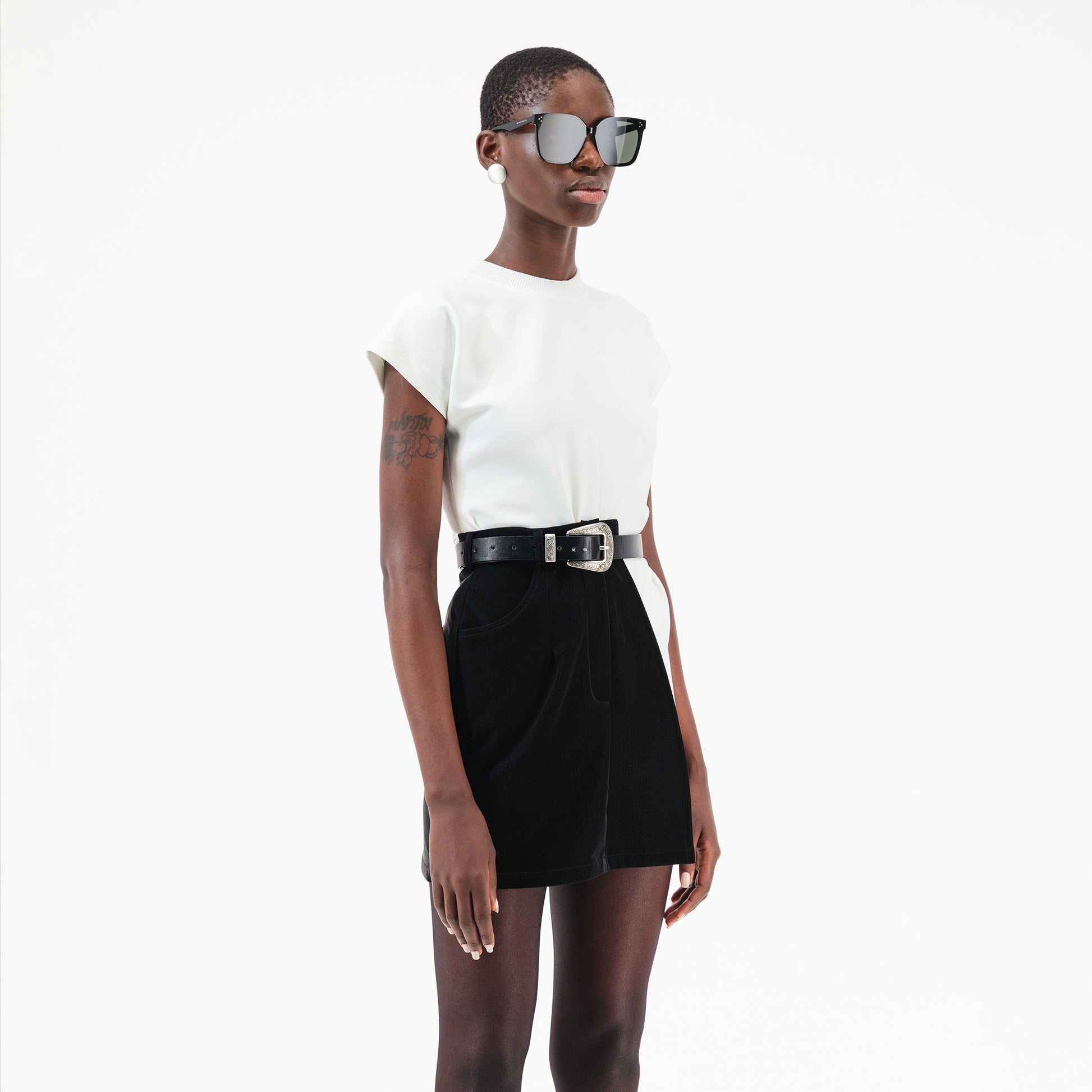 Crocodile Print Half Skirt T-Shirt