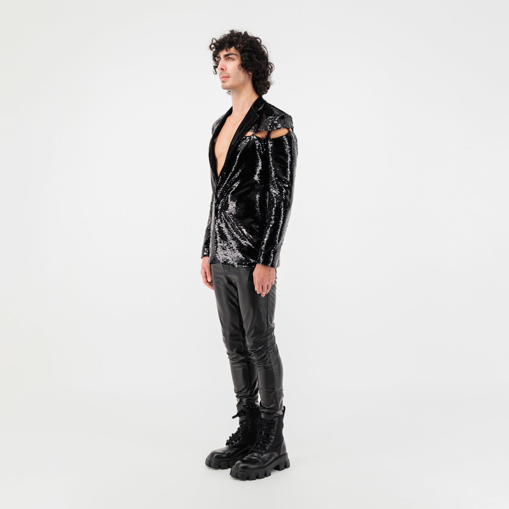 Buy Black Cut Out Sequin Jacket Online