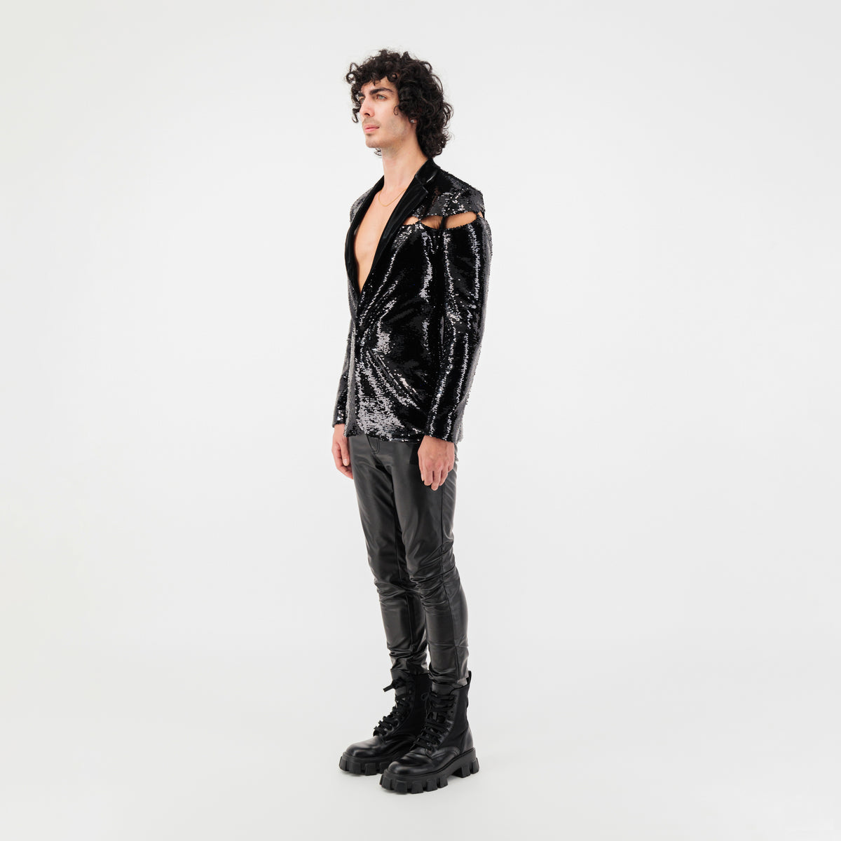 Buy Black Cut Out Sequin Jacket Online