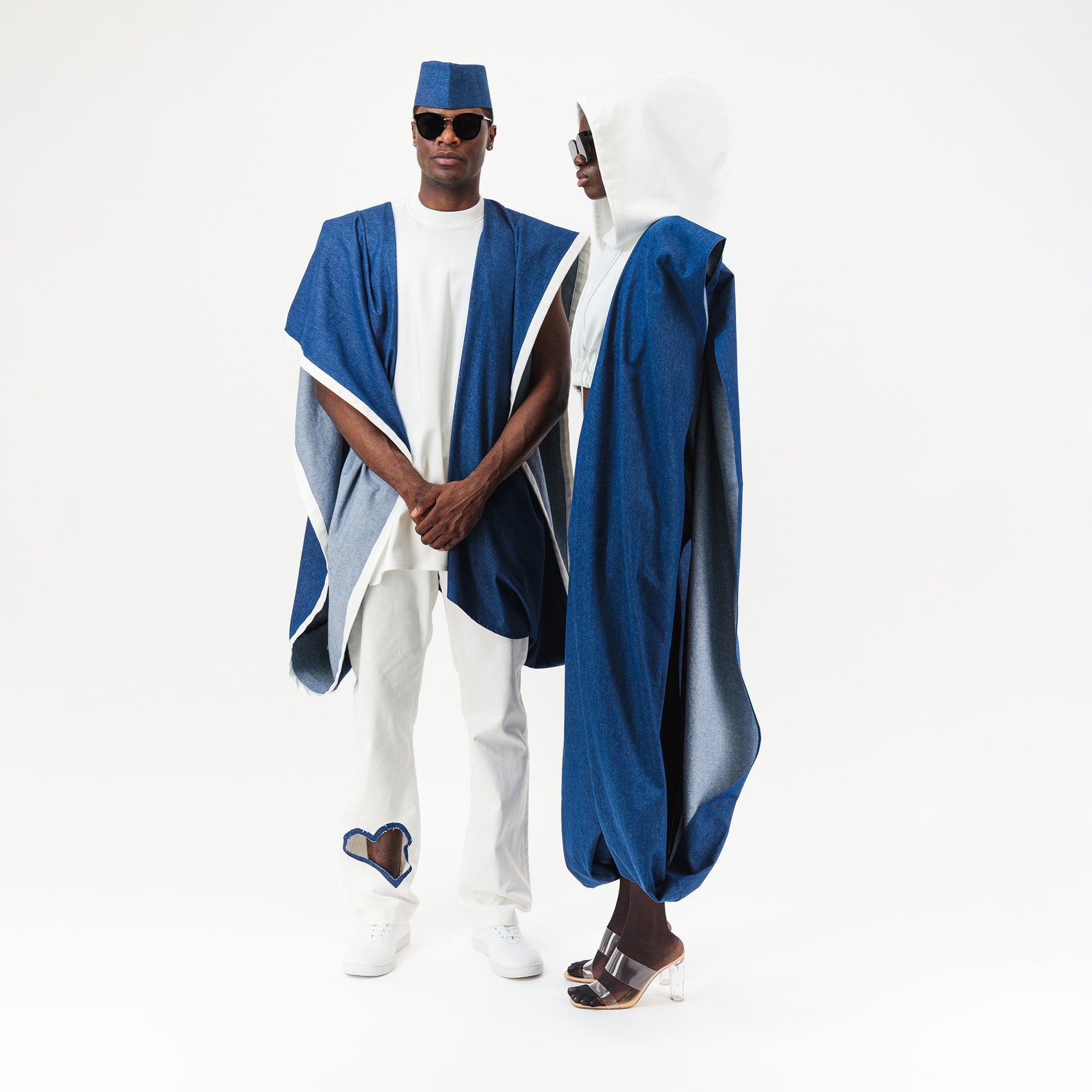 Denim Agbada Sleeves T - Shirt