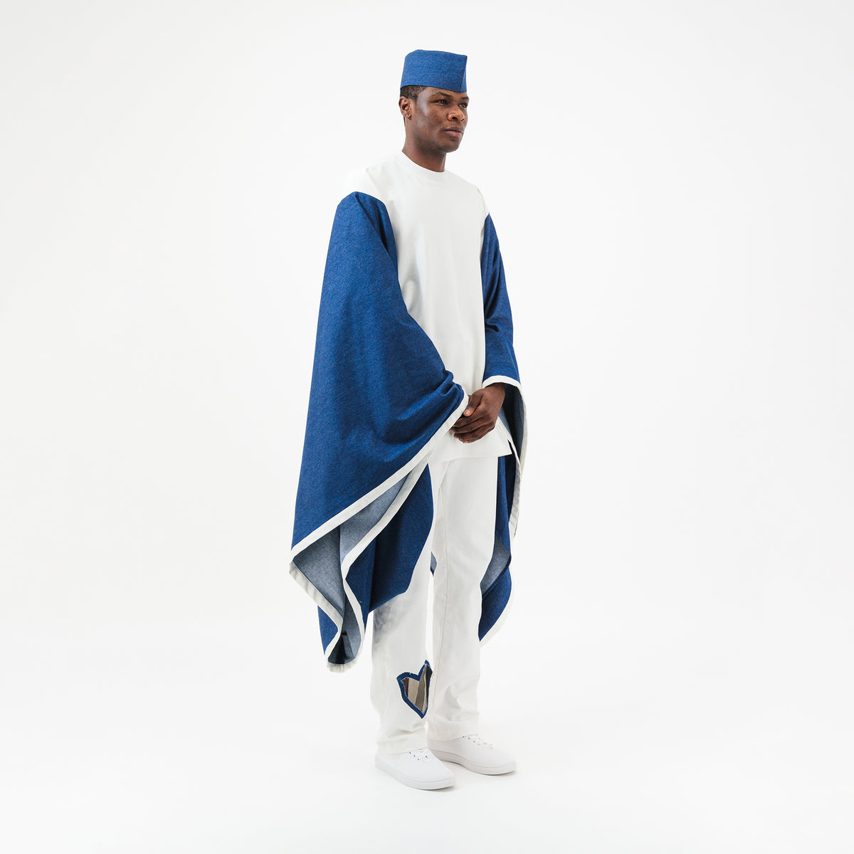 Denim Agbada Sleeves T - Shirt