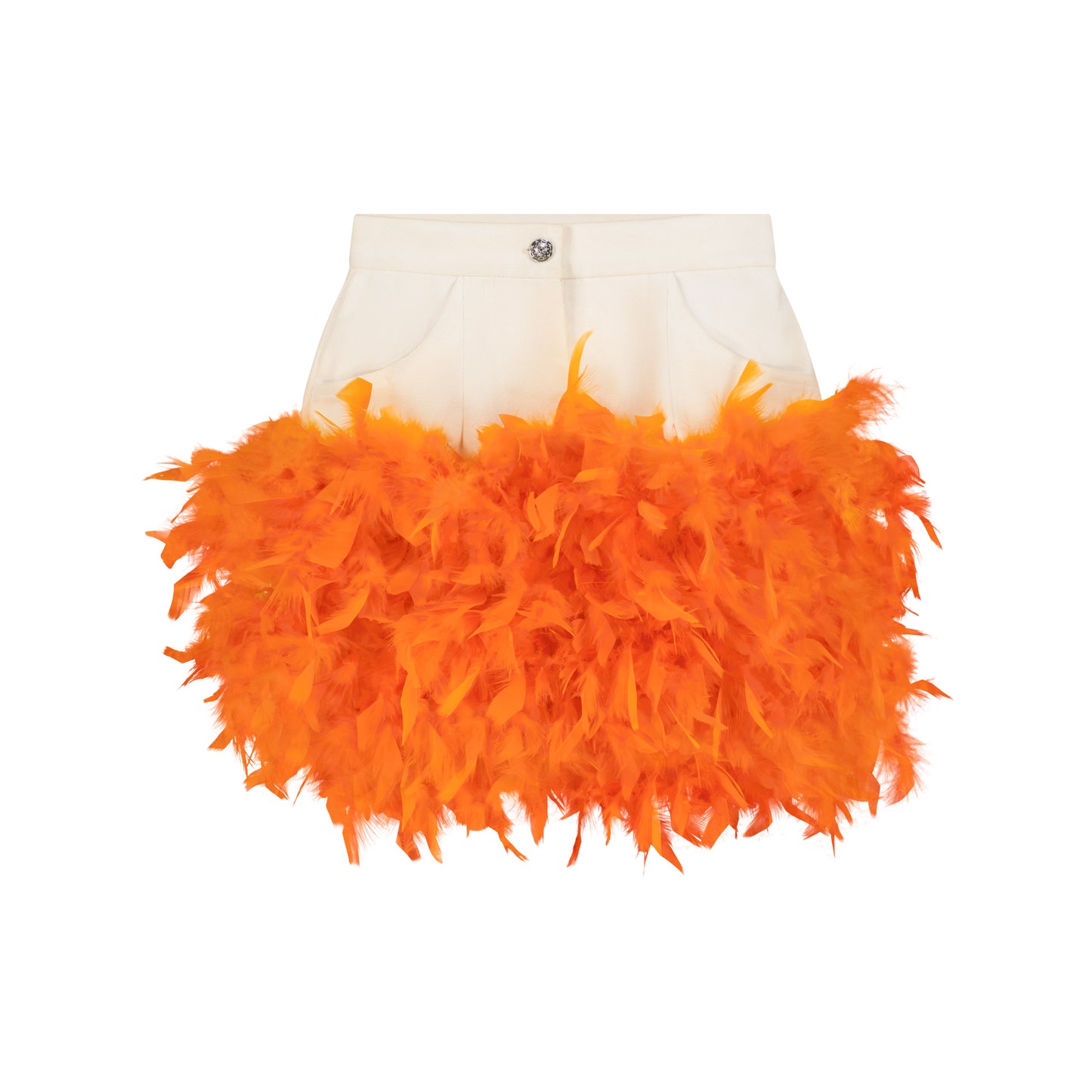 Denim Mini Feather Skirt