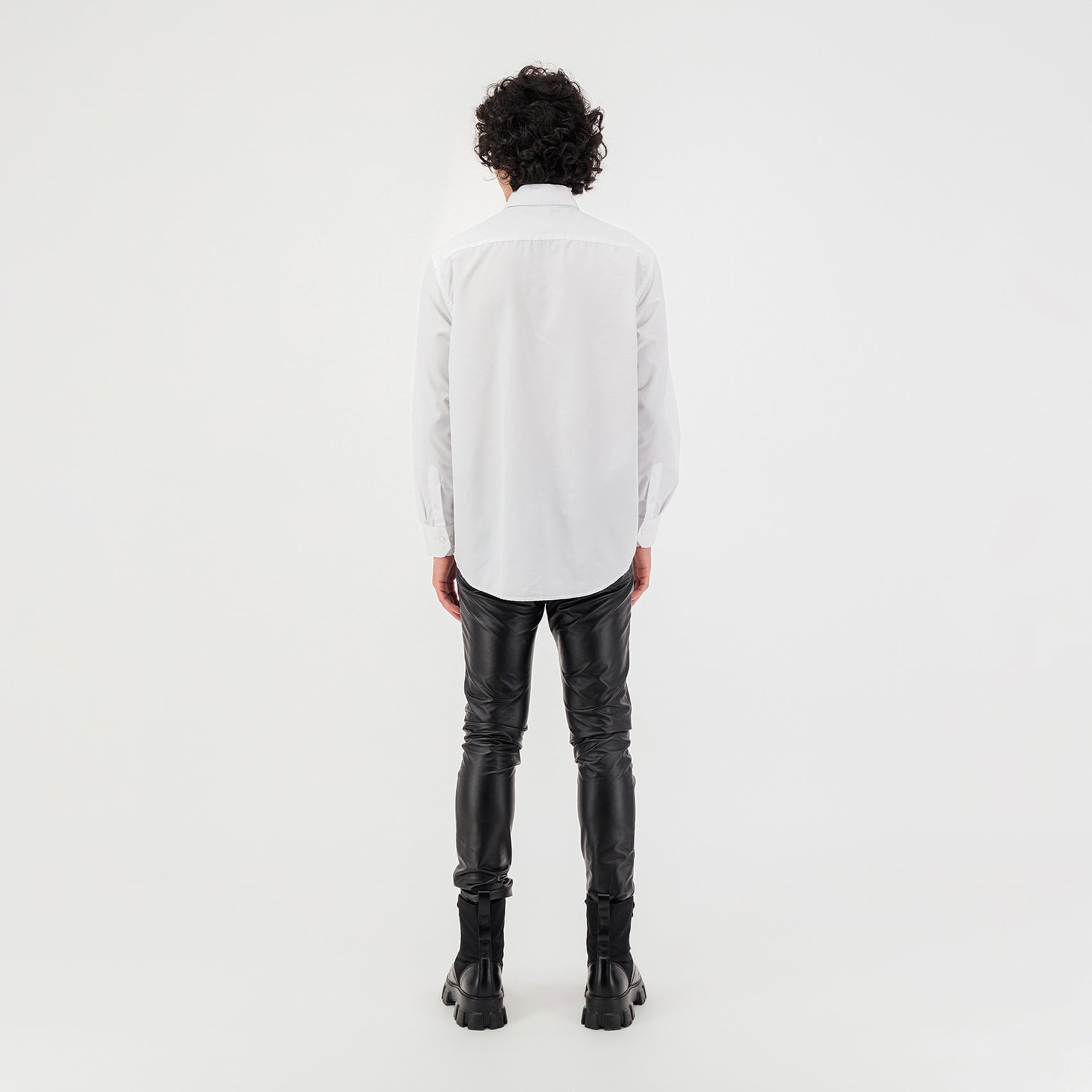 Denim Patch White Shirt