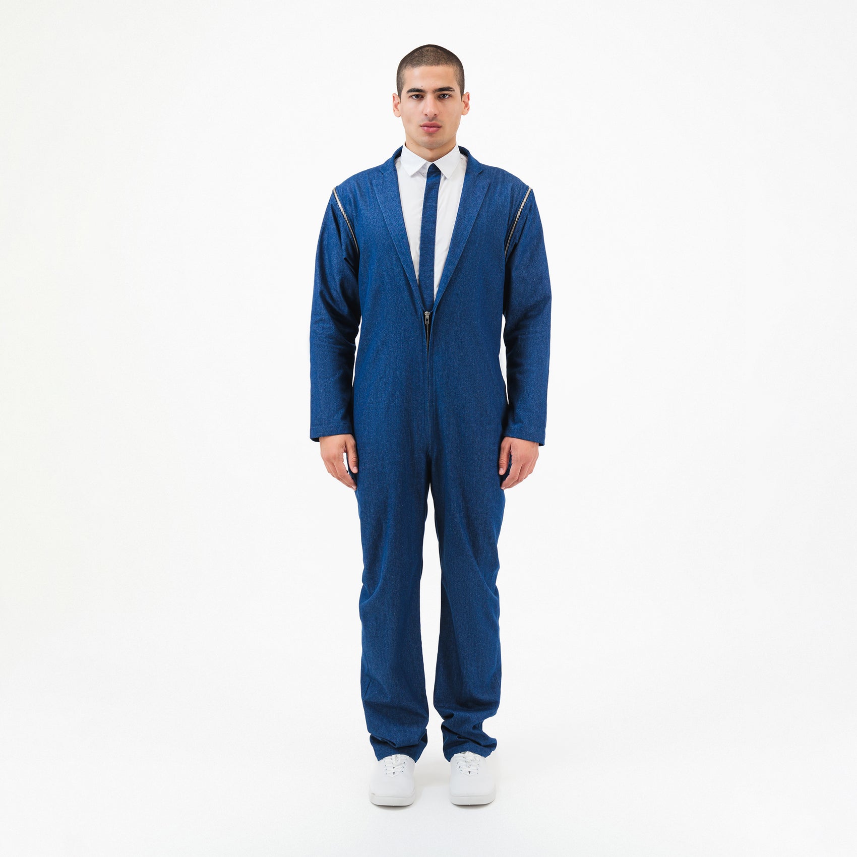 Denim Zipper Jumpsuit