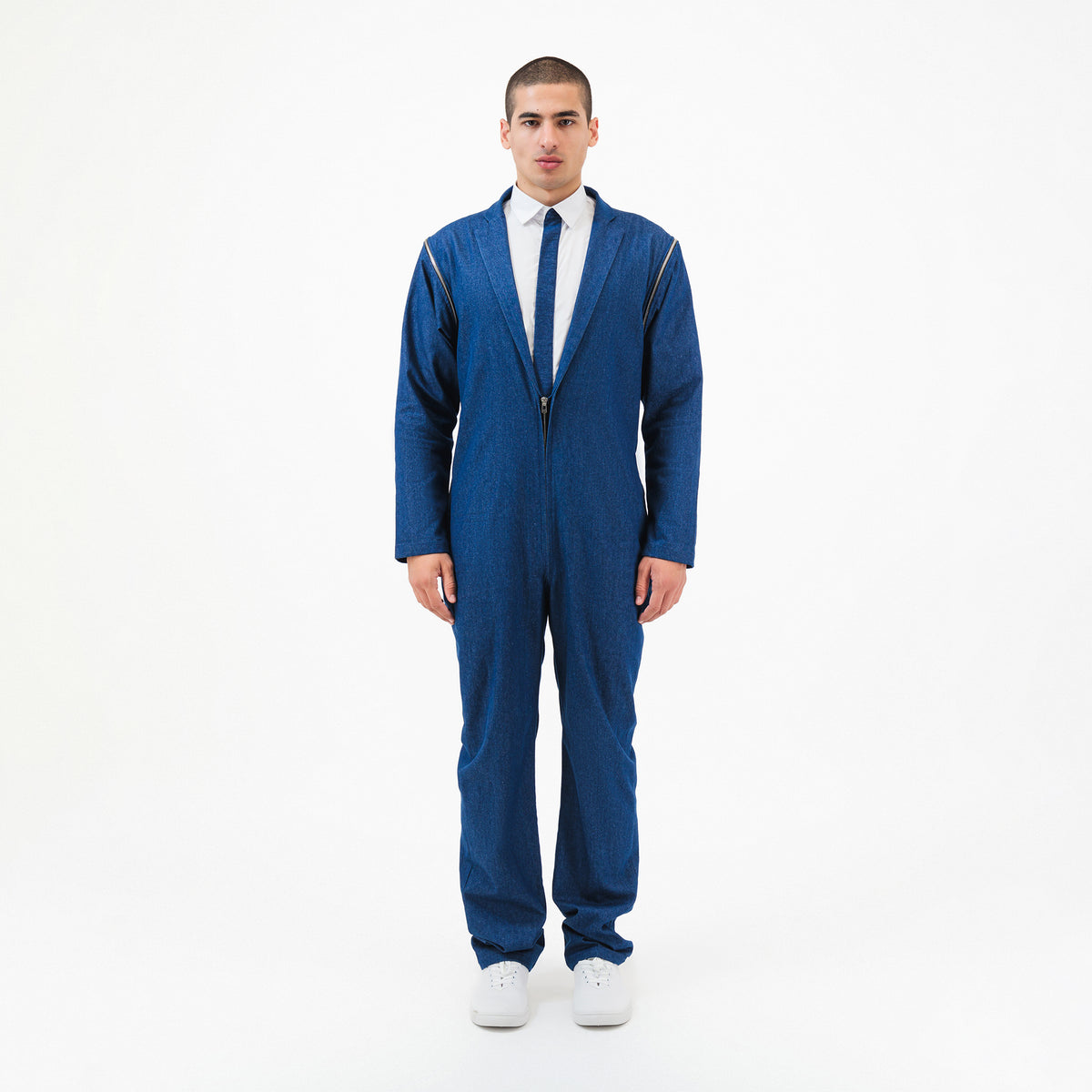 Denim Zipper Jumpsuit