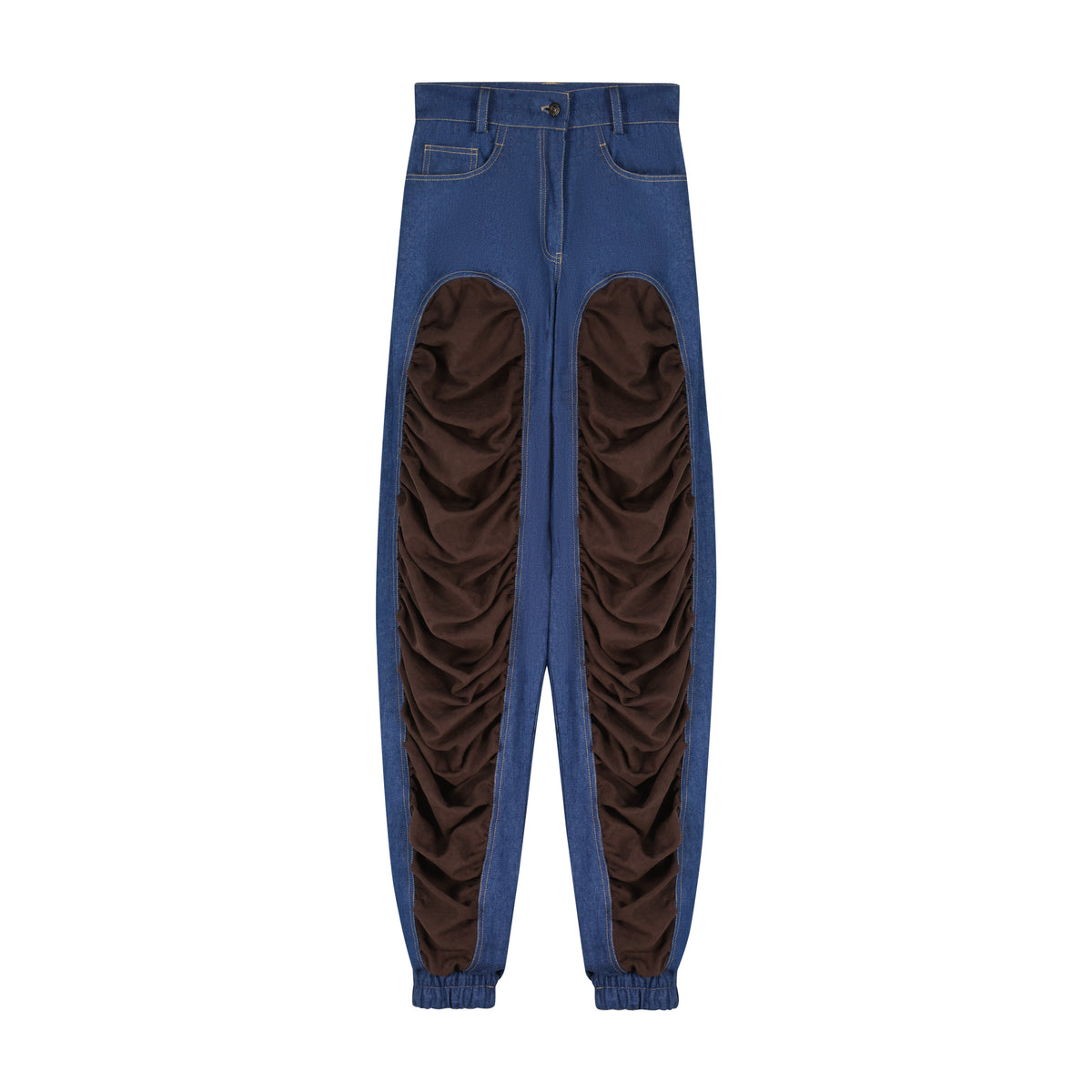 Draped Detail Denim Pants