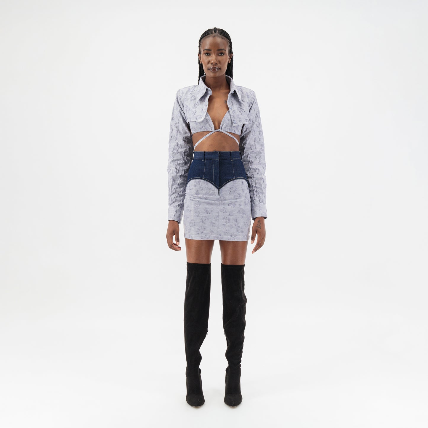 Embossed Jacquard Heart Skirt
