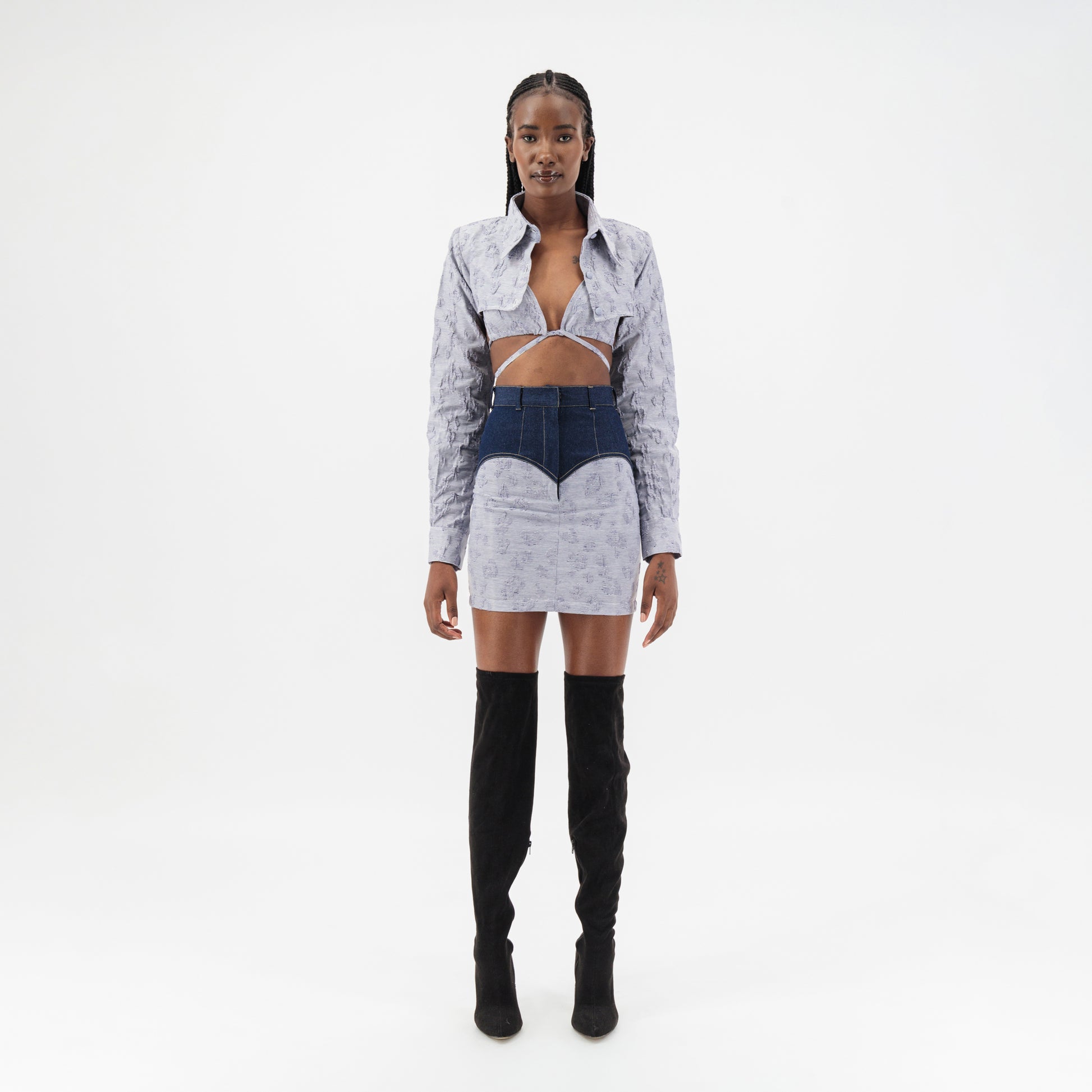 Embossed Jacquard Heart Skirt