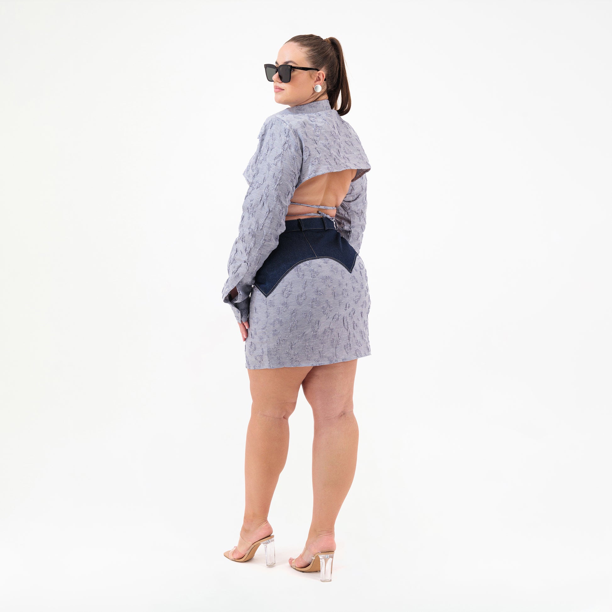 Embossed Jacquard Heart Skirt