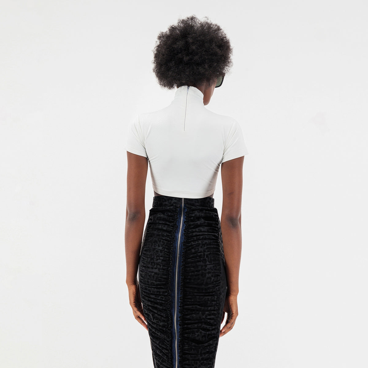 Leopard Print Scrunched Pencil Skirt