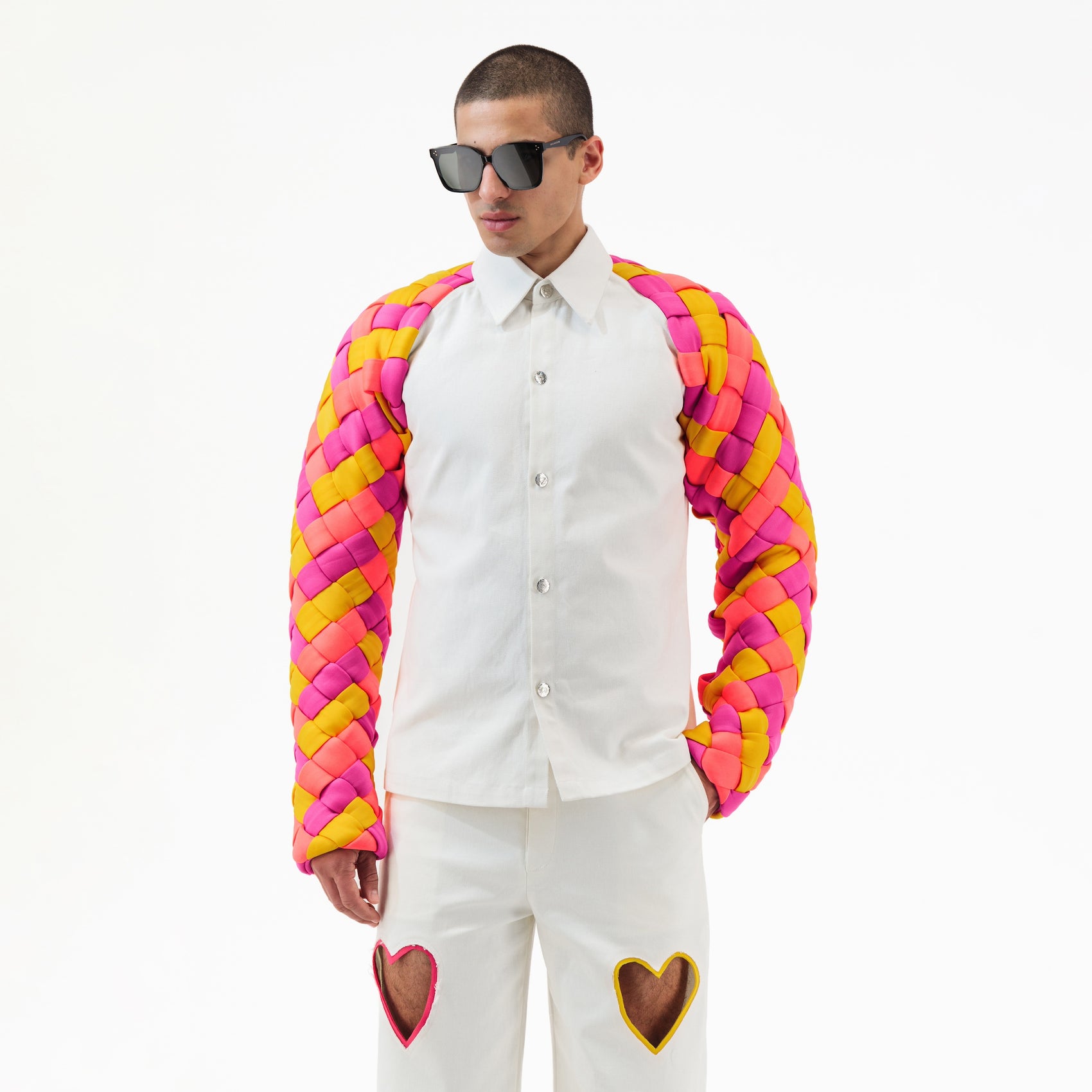 Multicolor Sleeve Denim Jacket