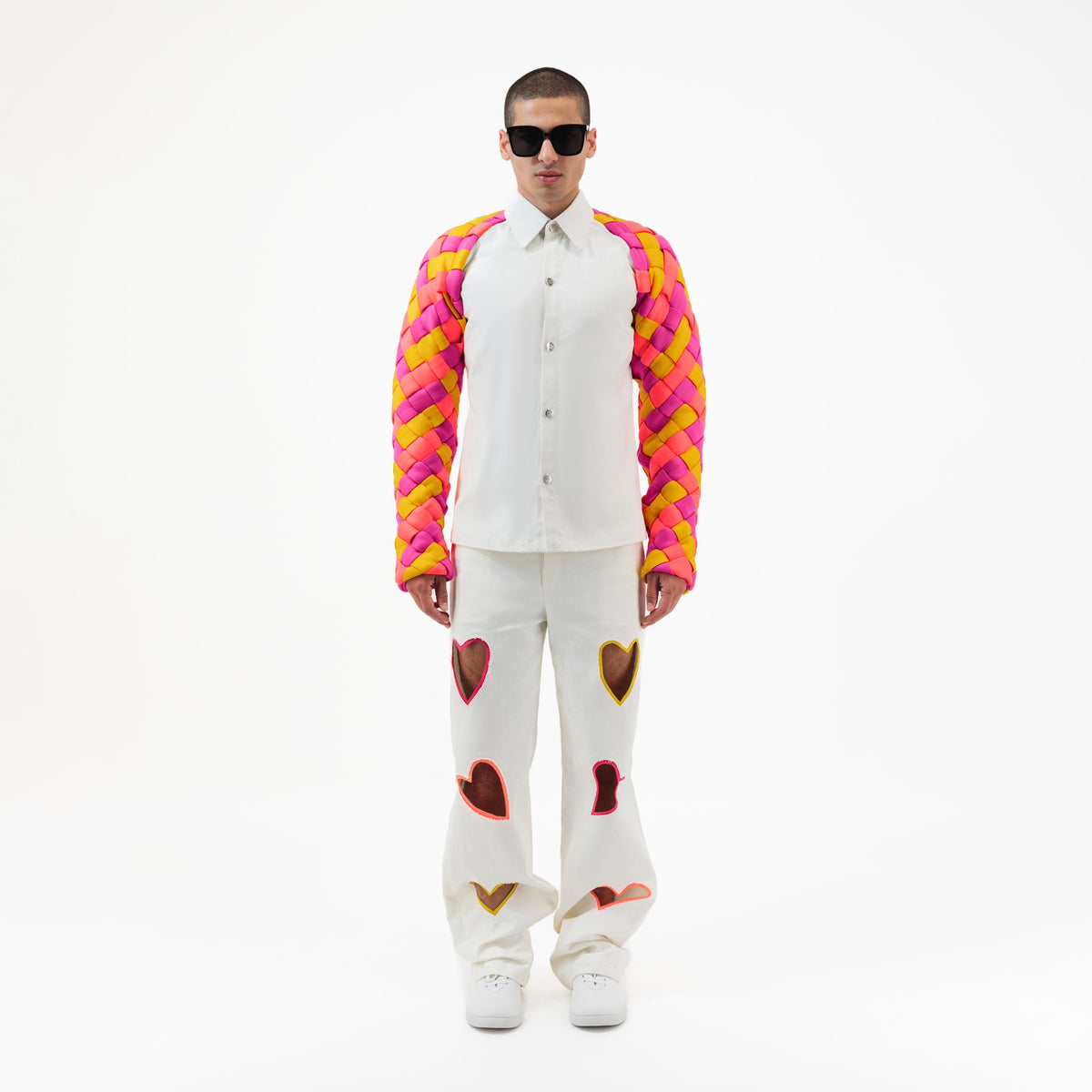 Multicolor Hearts Denim Pants
