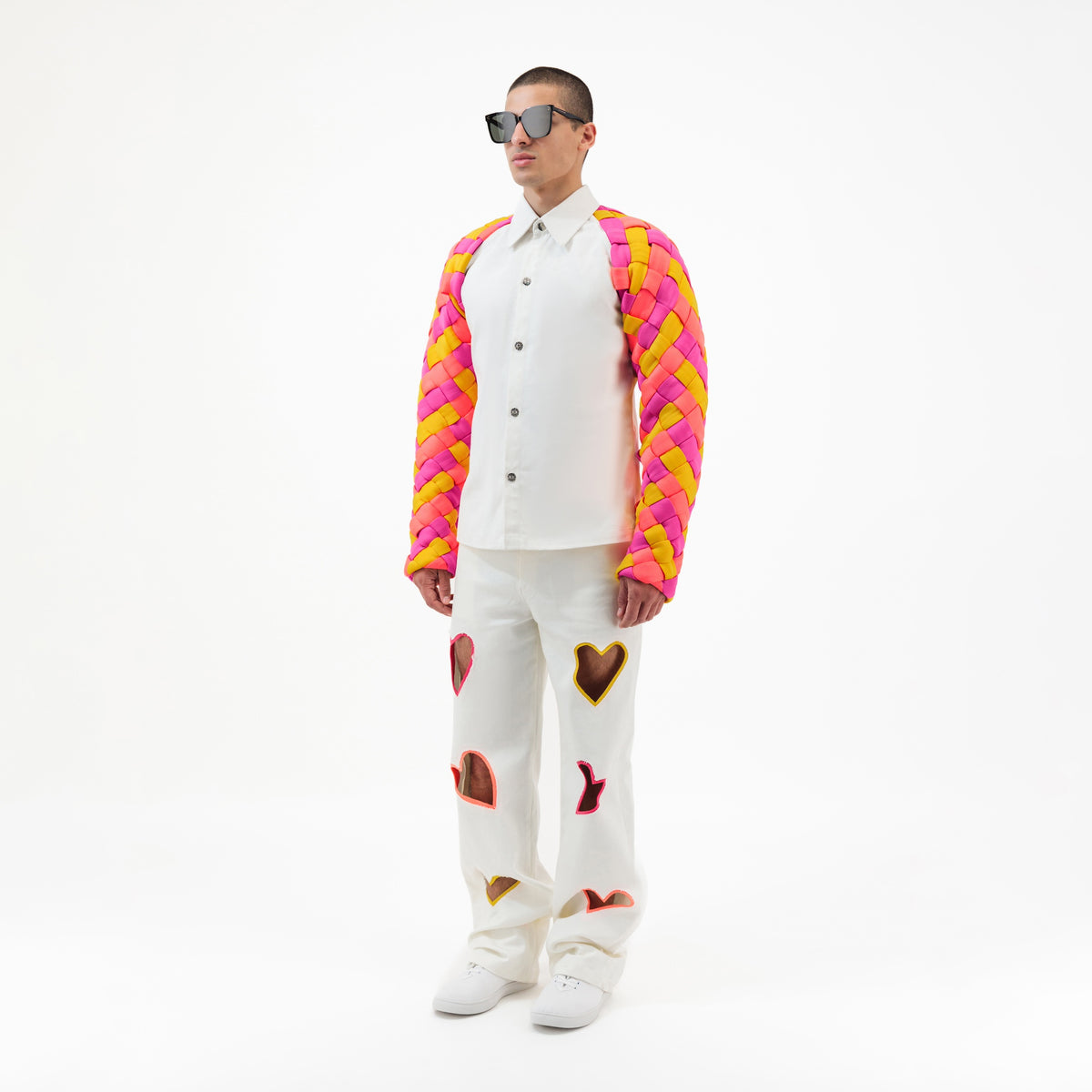 Multicolor Hearts Denim Pants