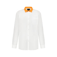 Orange Collar White Shirt
