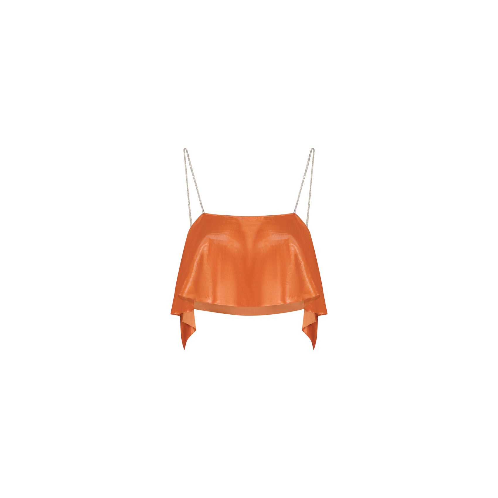 Orange Draped Crop Top