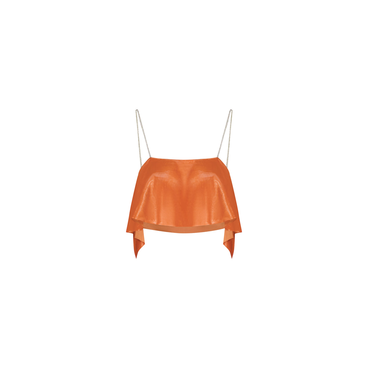 Orange Draped Crop Top