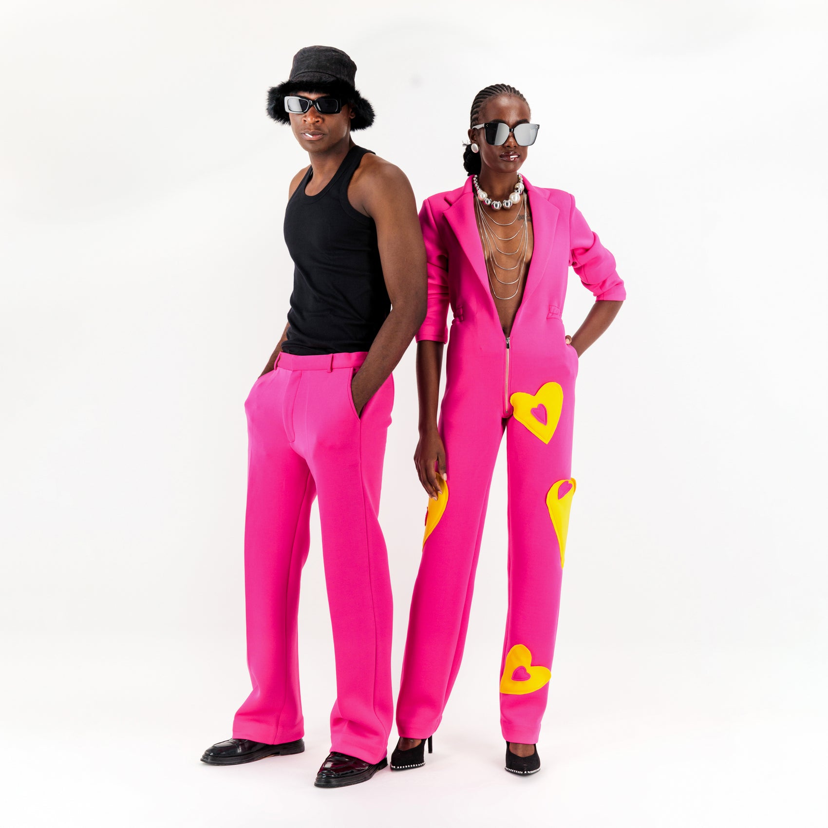 Pink Heart Detail Jumpsuit