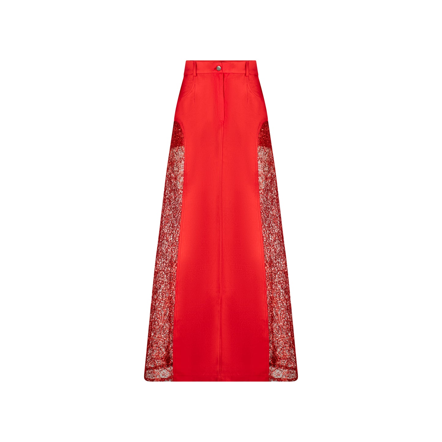 Red Lace Maxi Skirt