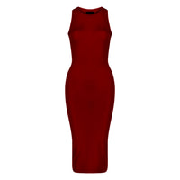 Semi-Sheer Dress In Burgundy