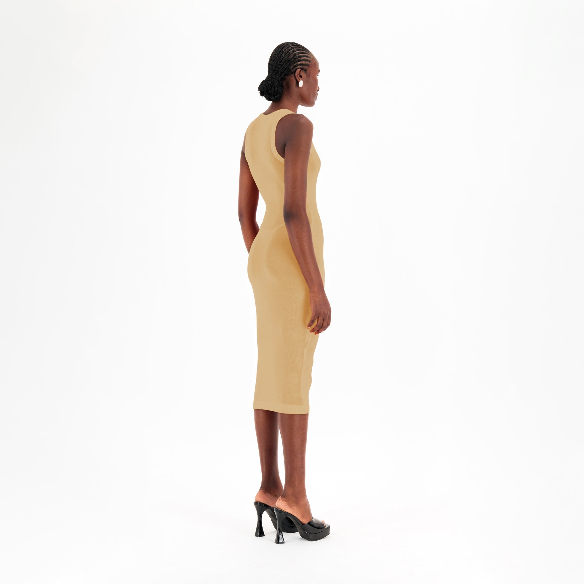 Semi-Sheer Dress In Nude, M