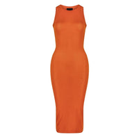Semi-Sheer Dress In Orange