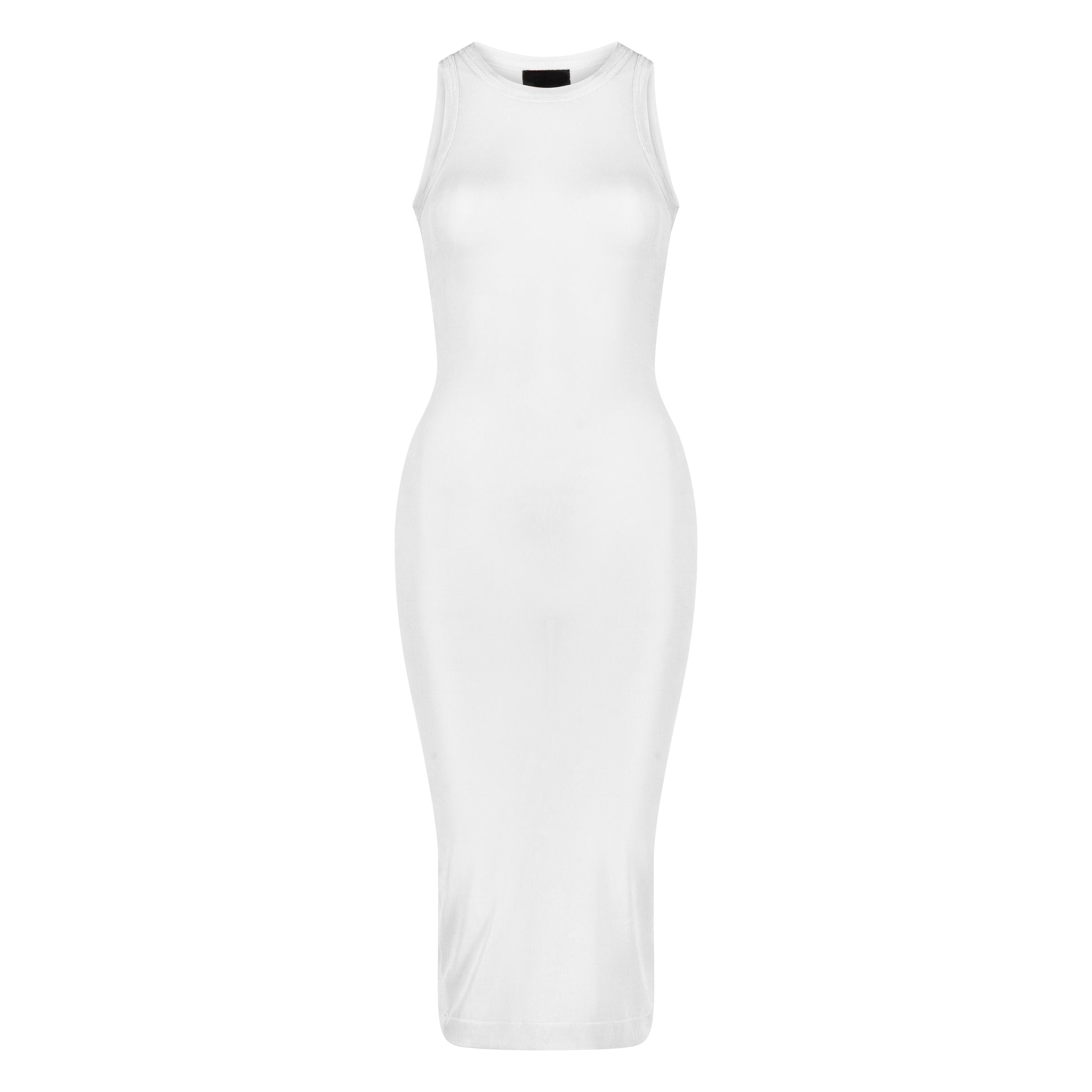 Semi-Sheer Dress In White
